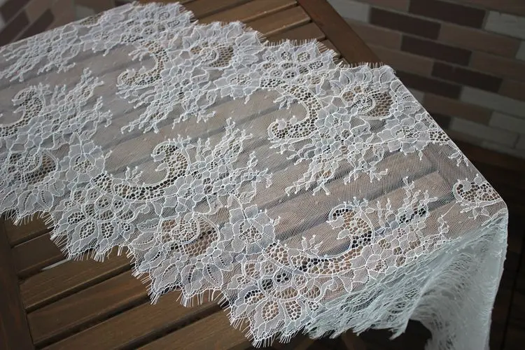 Rifiniture in pizzo per ciglia per vestiti, accessori per tessuti Chantilly, ricamo fai da te, artigianato per cucire, bianco, nero, pizzo francese