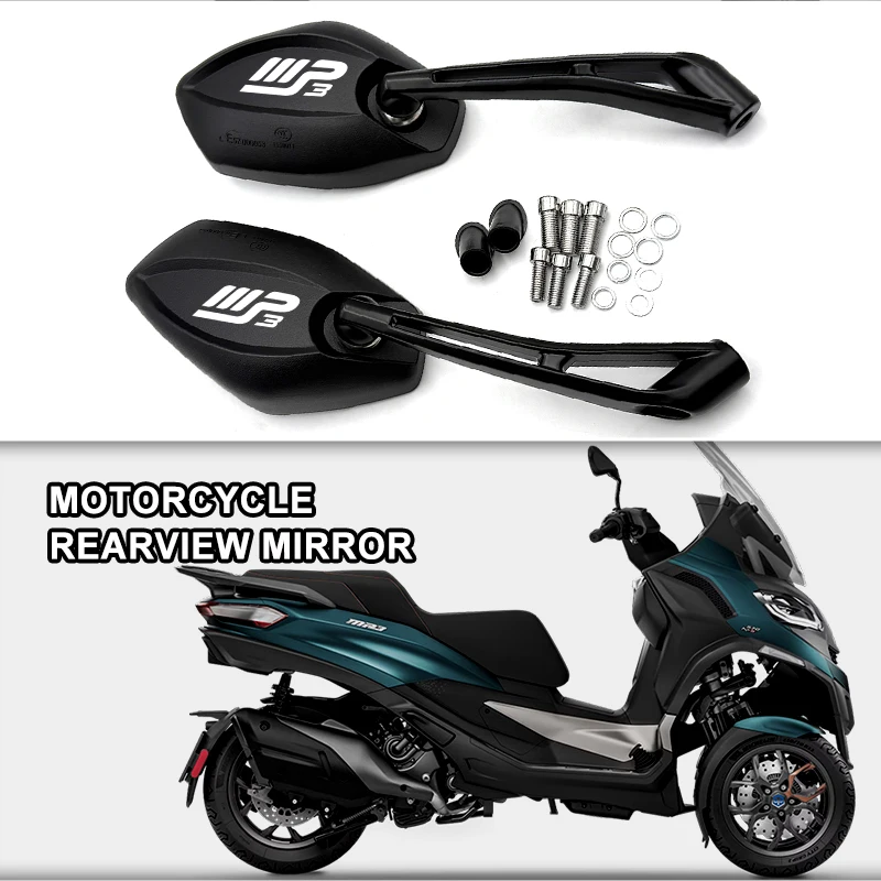2 uds espejos retrovisores gran angular para motocicleta manillar retrovisor para Piag gio MP3 Scooter MP3300 MP3500 HPE Sport personalizado nuevo