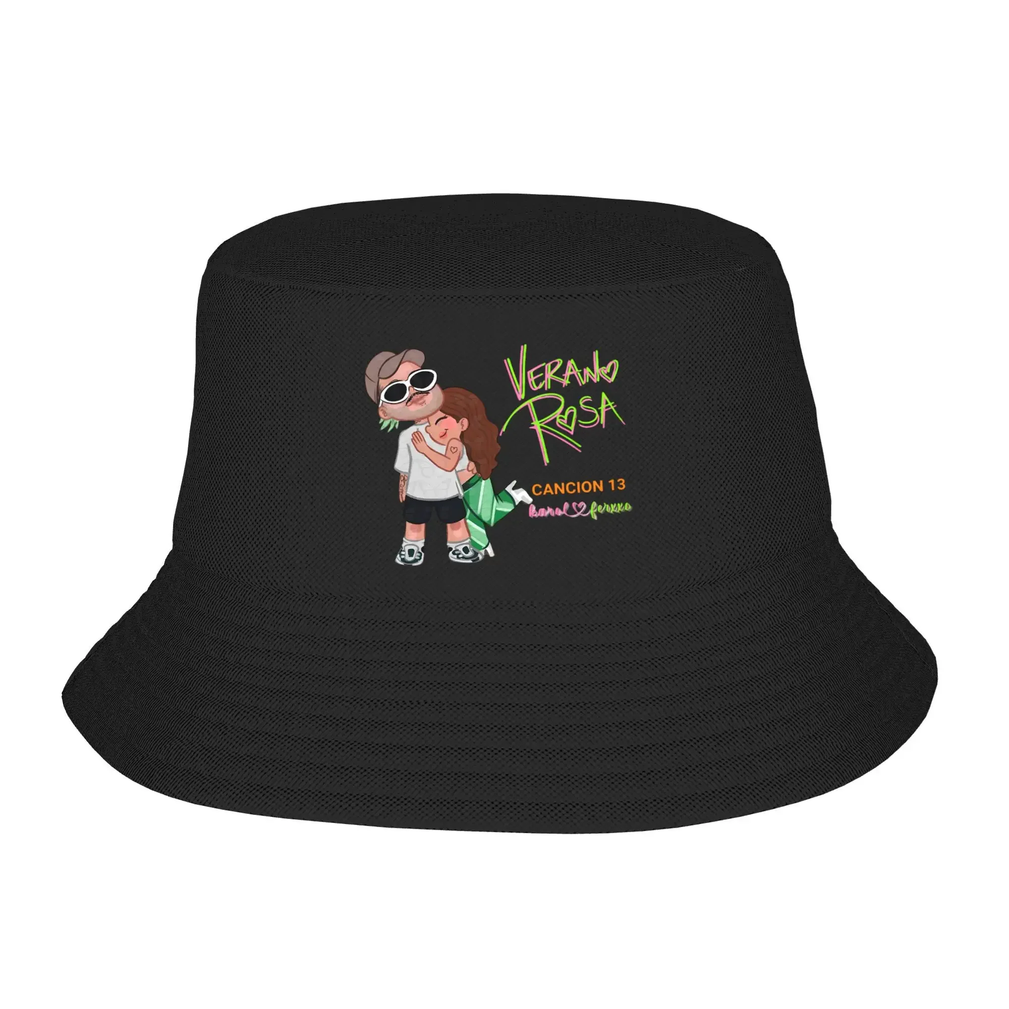 primavera-piquenique-headwear-karol-g-tropicoqueta-album-latina-balde-chapeu-rua-sol-bob-leve-bones-de-pesca-ao-ar-livre