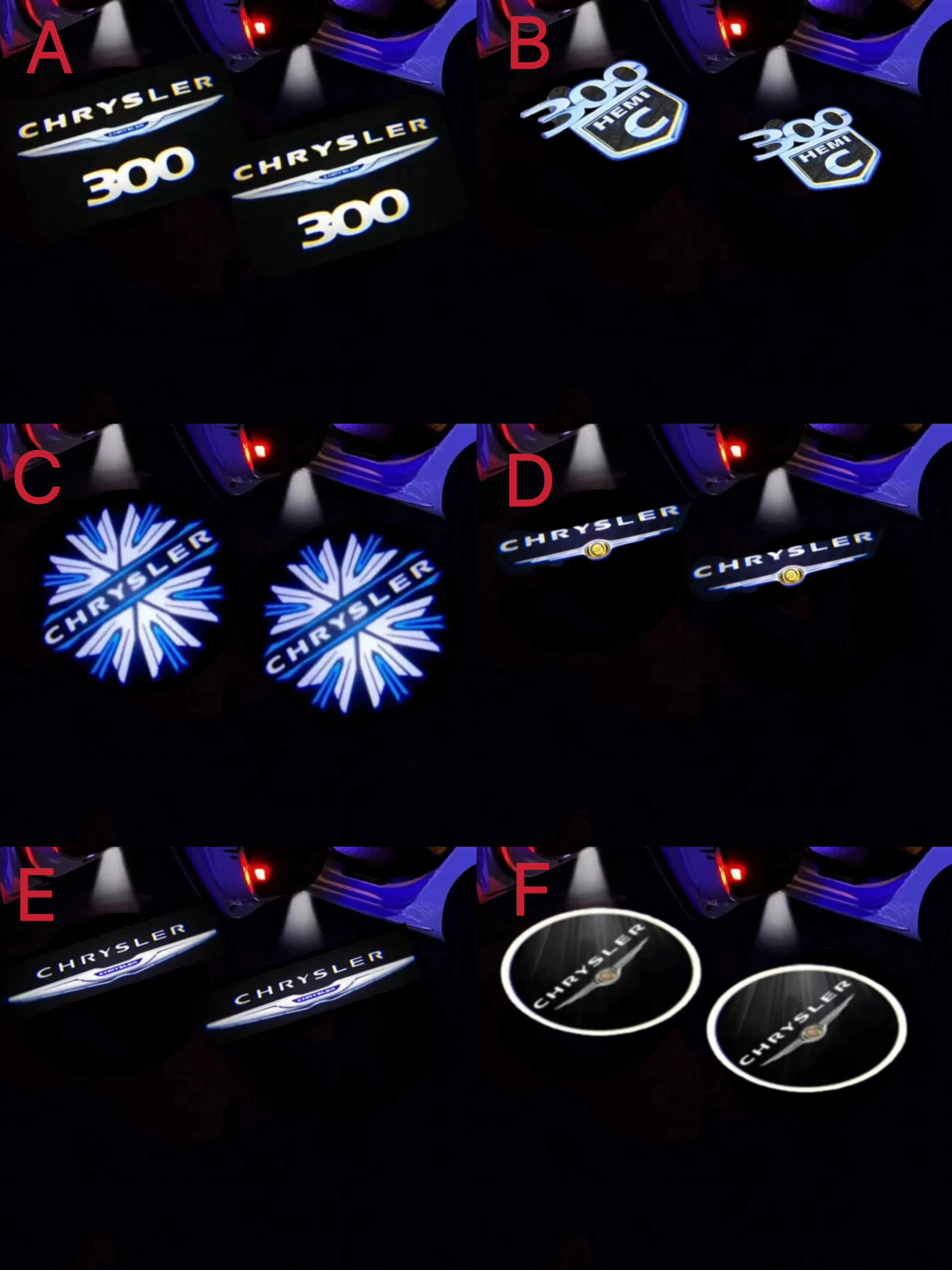 

For Chrysler 200 300 300C Sebring Lancia Thema Led Car Door Logo Light HD Laser Welcome Lamps Lamp Ghost Shadow Lights Car Goods