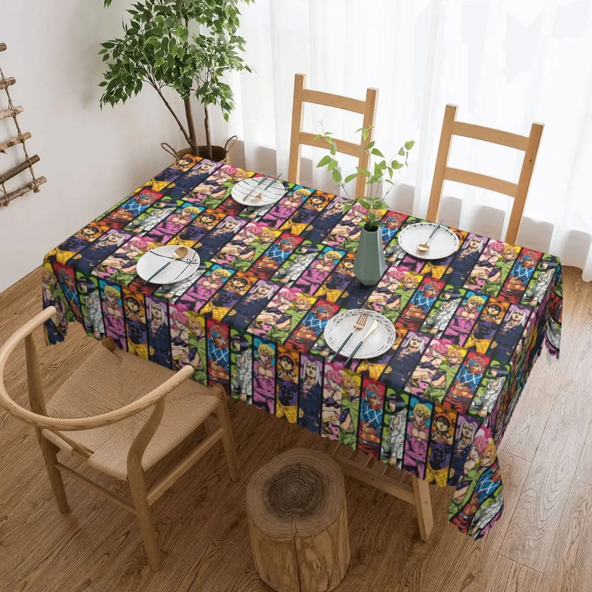 Jojo's Bizarre Adventure Logo Japan Anime Manga Tablecloth Restaurant Kitchen Rectangular Tablecloth Festival Dining Table Cover