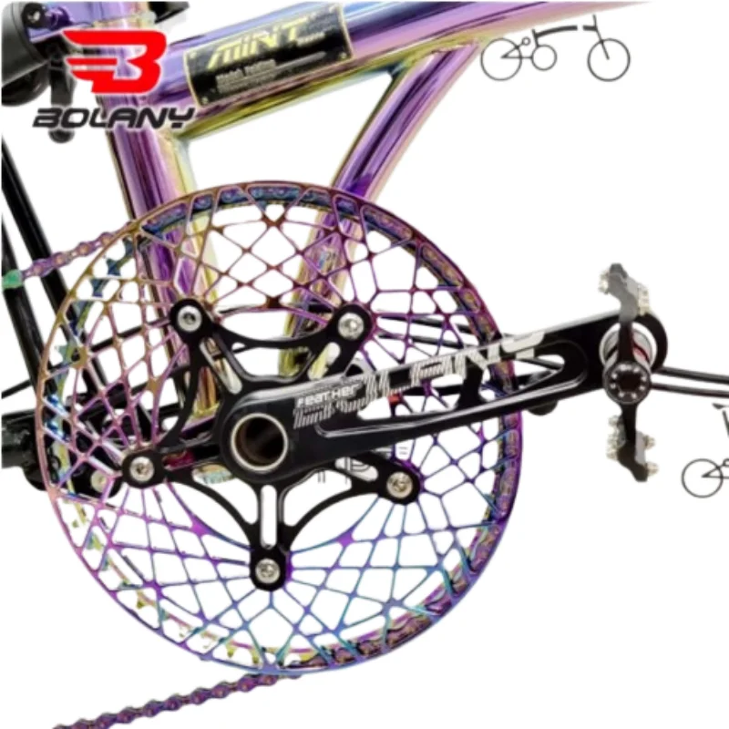 BOLANY folding bicycle crank hollow one 53 56T single disc 130BCD ceramic axle ultra-light crank
