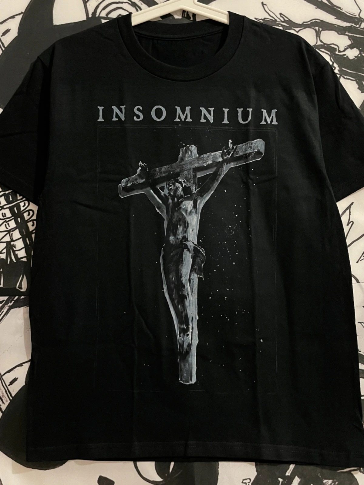 

Insomnia Band Men's and Women's Pure Cotton Short-sleeved T-shirt European and American Metal Rock Dark Niche Dark Niche Couplek