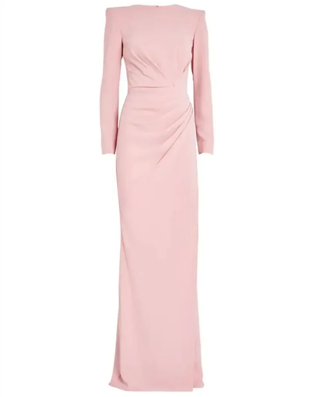 Customized Vintage Long Pink Evening Dress Straight Pleated Prom Dress Floor Length Party Dresses for Women 2024 فساتين حفلات