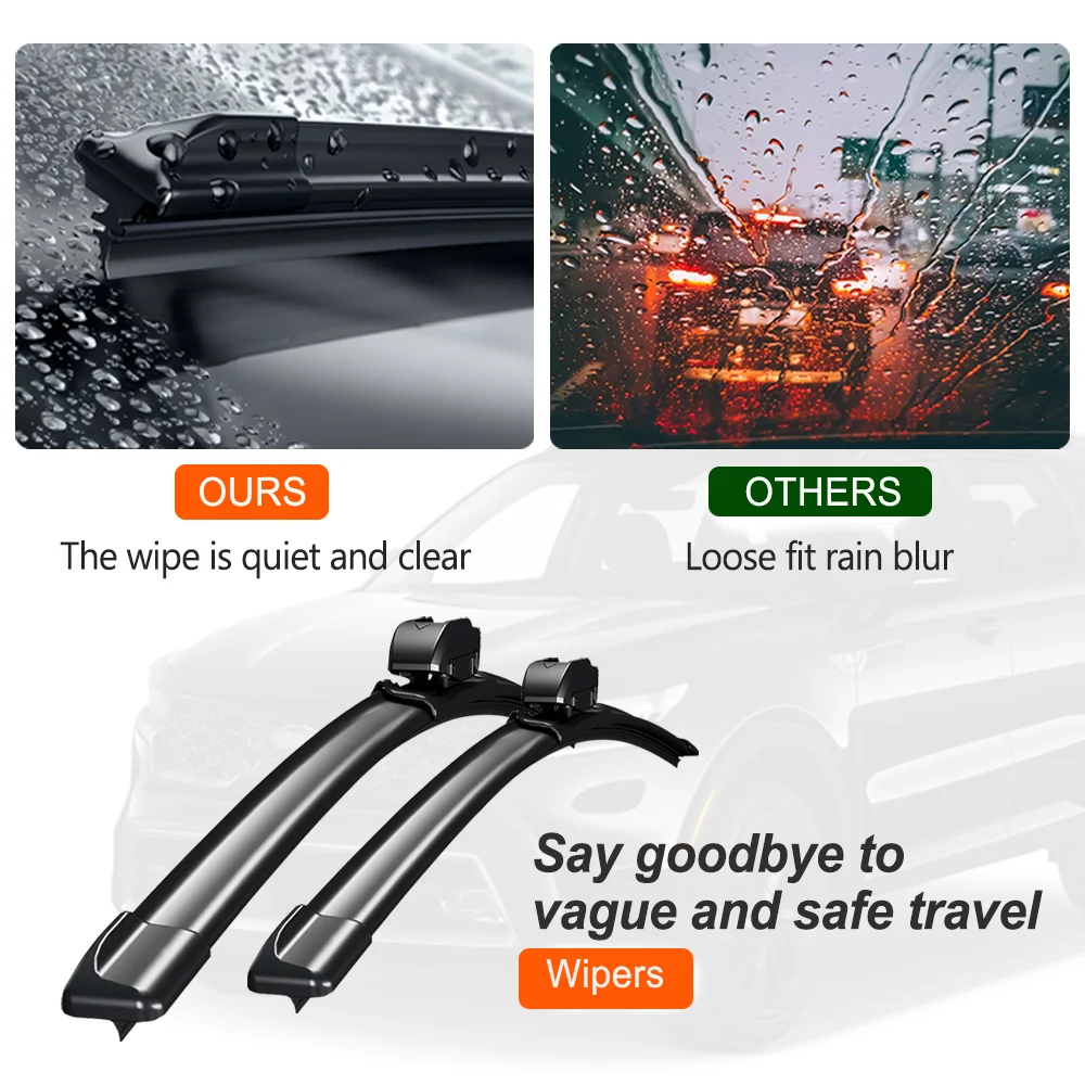 For Opel Combo E  K9 2018-2025 2019 Peugeot Rifter Durable Front Wiper Blades Car Windscreen Windshield Window Wiper Accessories
