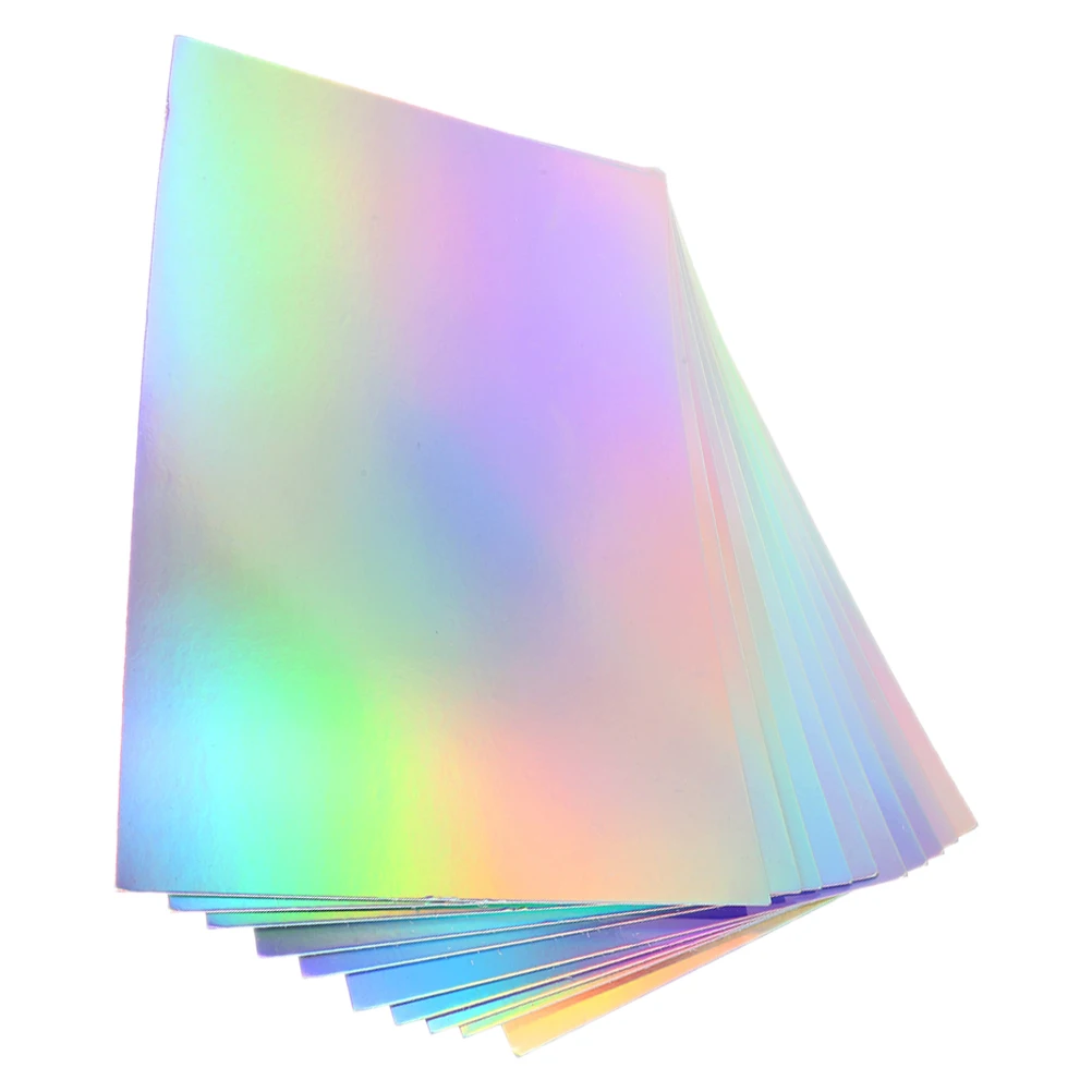 

10 Sheets 297x210mm Holographic Cardstock Thick Rainbow Foil Paper for DIY Crafts Scrapbooking Decorative Colored Stock