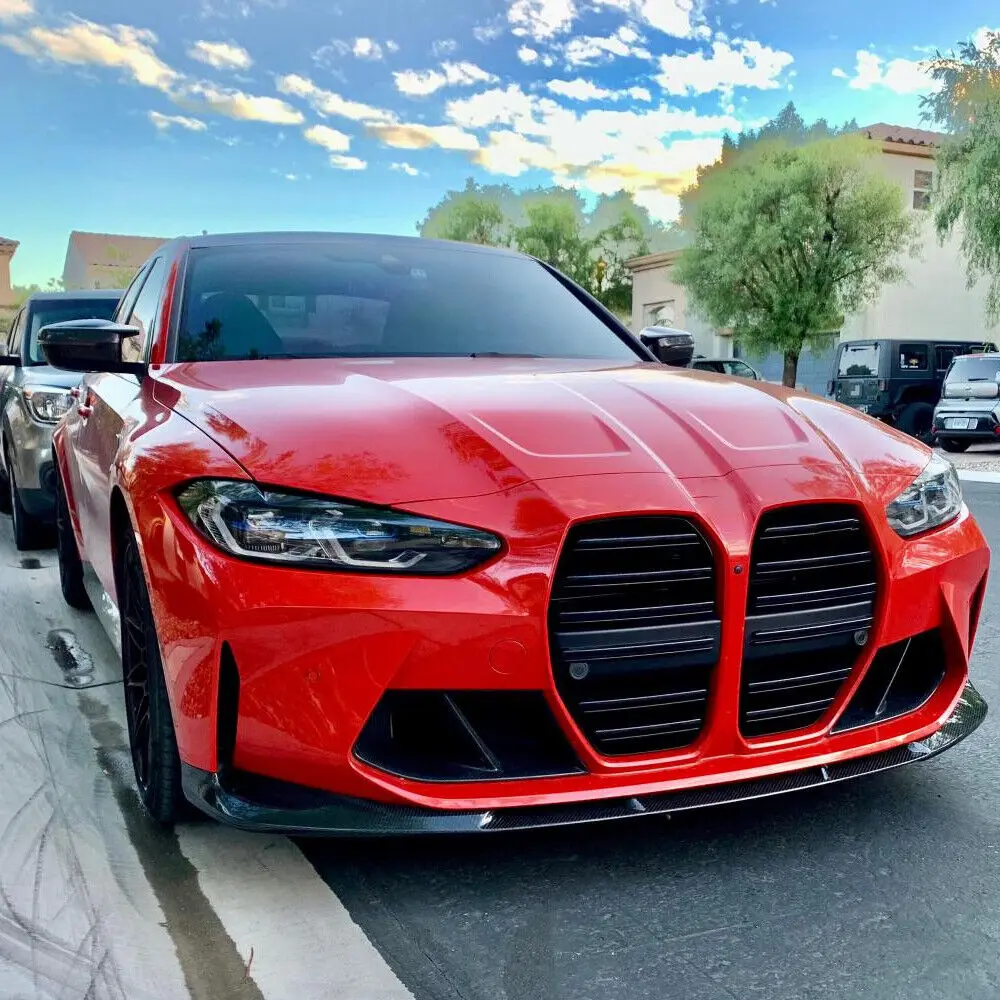 لسيارات BMW 3 4 Series G80 M3 G82 G83 M4 ألياف الكربون الحقيقية الجبهة حافة مصد السيارة المفسد