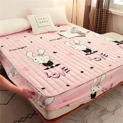 Cotton Quilted Bed Cover Thicken Anti-bacterial Mattress Cover Protector Topper Pad Soft Fitted Sheets Thick Bed Linens Decor