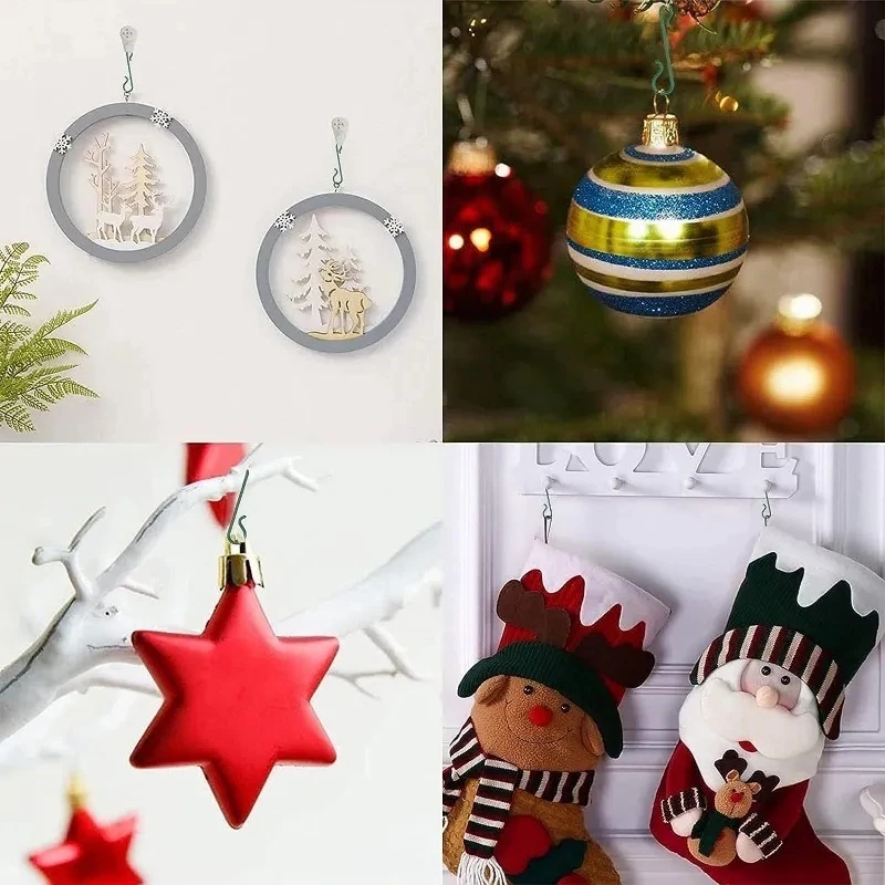 10-200PCS/Christmas Tree Decoration S-shaped Hook Christmas Stocking Christmas Ball Plastic Hook Christmas Hook Hanging Tool