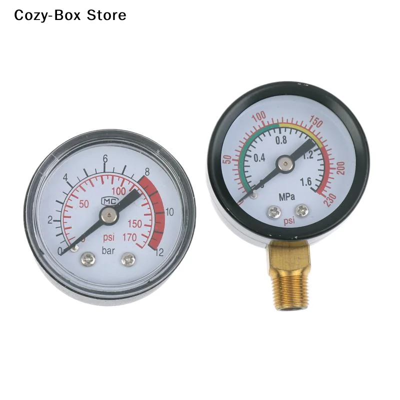 [ZY]Pressure Gauge Air Compressor Pneumatic Hydraulic Fluid 0-12Bar / 0-170PSI Easy To Read Dial Measuring Instrument[ZY]