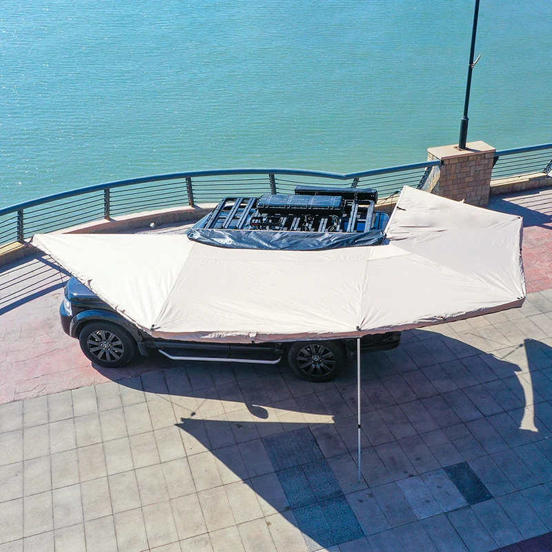 Foldable Four-Season Outdoor Camping Awning Waterproof Double Layer 100% Polyester Car Side Awning Tent