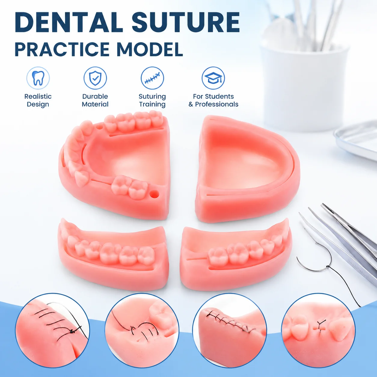 Silicone Dental Oral Suture Practice Model Gingival Gum Training Module Periodontitis Surgical Practice Kit for Dental Student