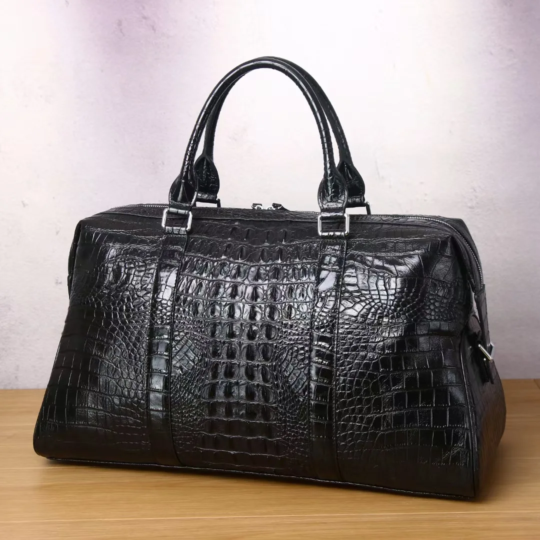 2023 Fashion Men's Alligator Crocodile Pattern Genuine Leather Travel Handbags Men Shoulder Bag Messenger Luggage Laptop Bags