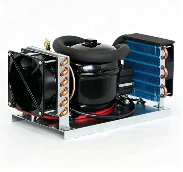DC Compressor Unit 12V 24V Air Cooled Condensing Assembly RV Marine Fridge Cooler BD25HC Replacement Mobile Refrigeration