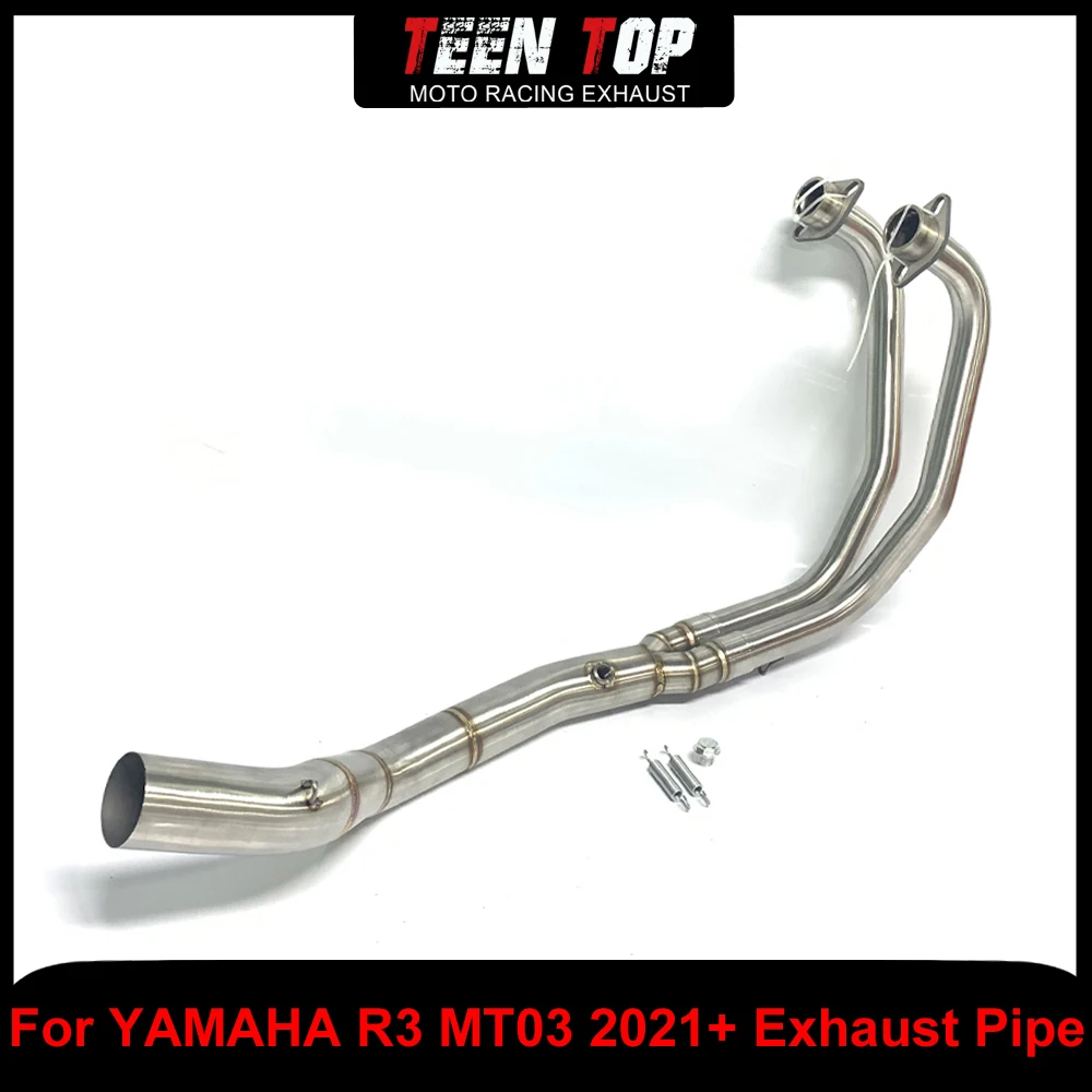 

Stainless Steel For YAMAHA R3 MT03 Exhaust Elbow Front Link Pipe Motorcycle Escape Exhaust Connection Pipe MT03 2021+