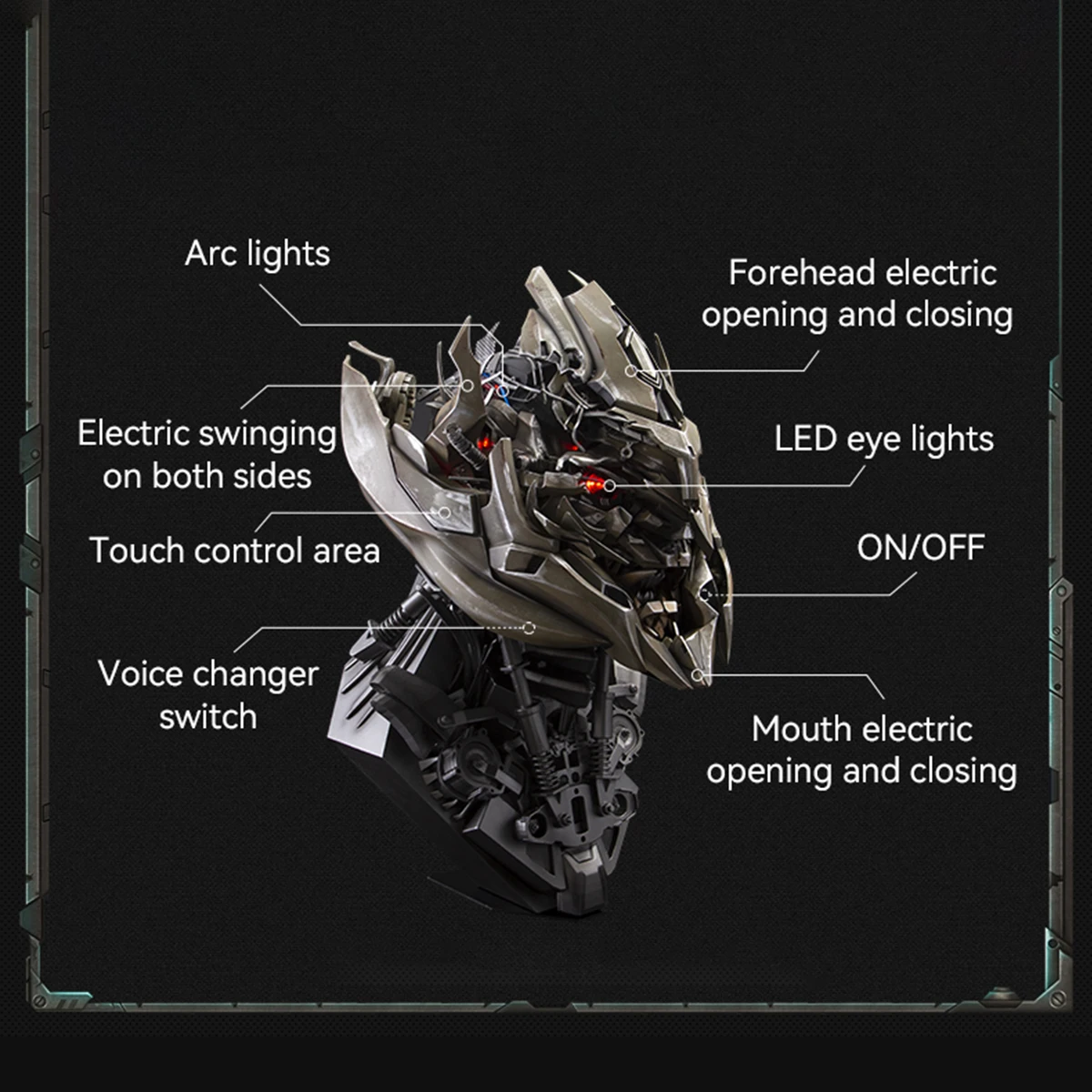 HiPlay Killerbody Transformers Megatron Tragbarer Helm mit Lautsprecherbasis, Sammler-Sprachwechsler