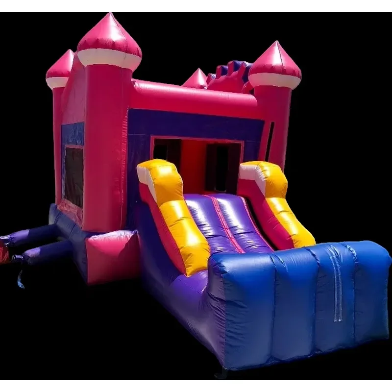 Pink Inflatable Castle Children's Entertainment Bounce House