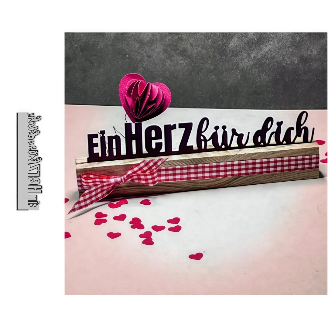 Nuevo troquel de corte de Metal Ein Herz Fur Dich Font para tarjetas de Navidad, fabricación de álbumes de recortes, cuchillo para manualidades de papel, troquel, hoja, plantilla Maki