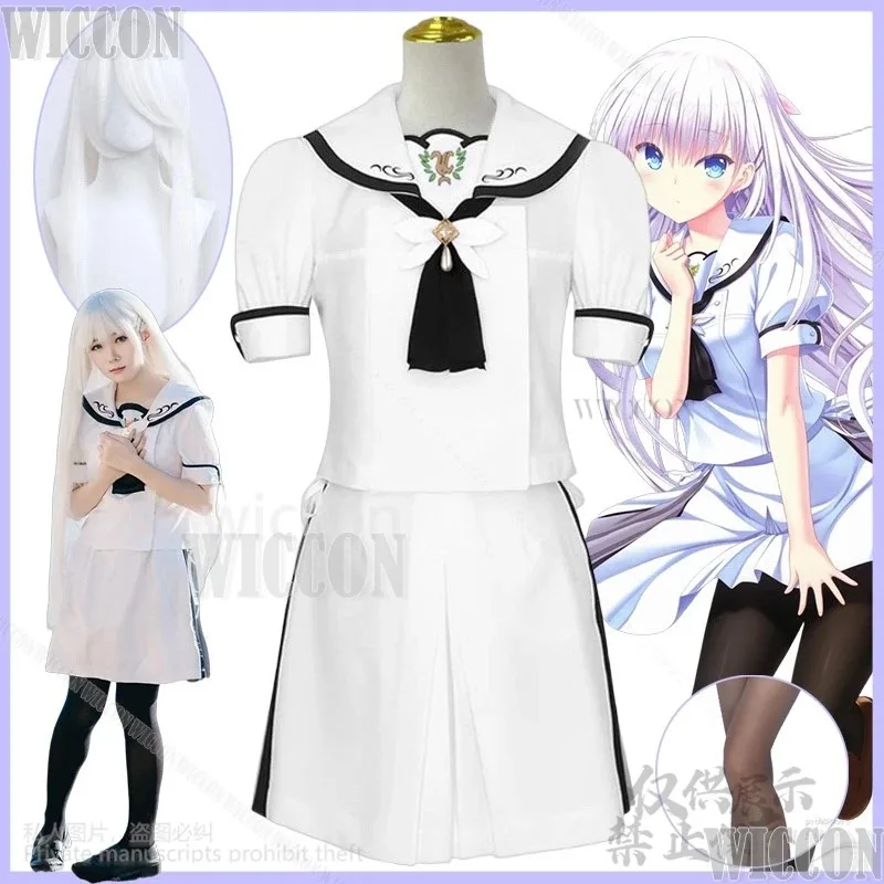 

XT8Game Summer Pockets Cosplay Naruse Shiroha Costume JK School Uniform Dress Kawaii Wig Women Halloween Comic Con Party CuXT6@!