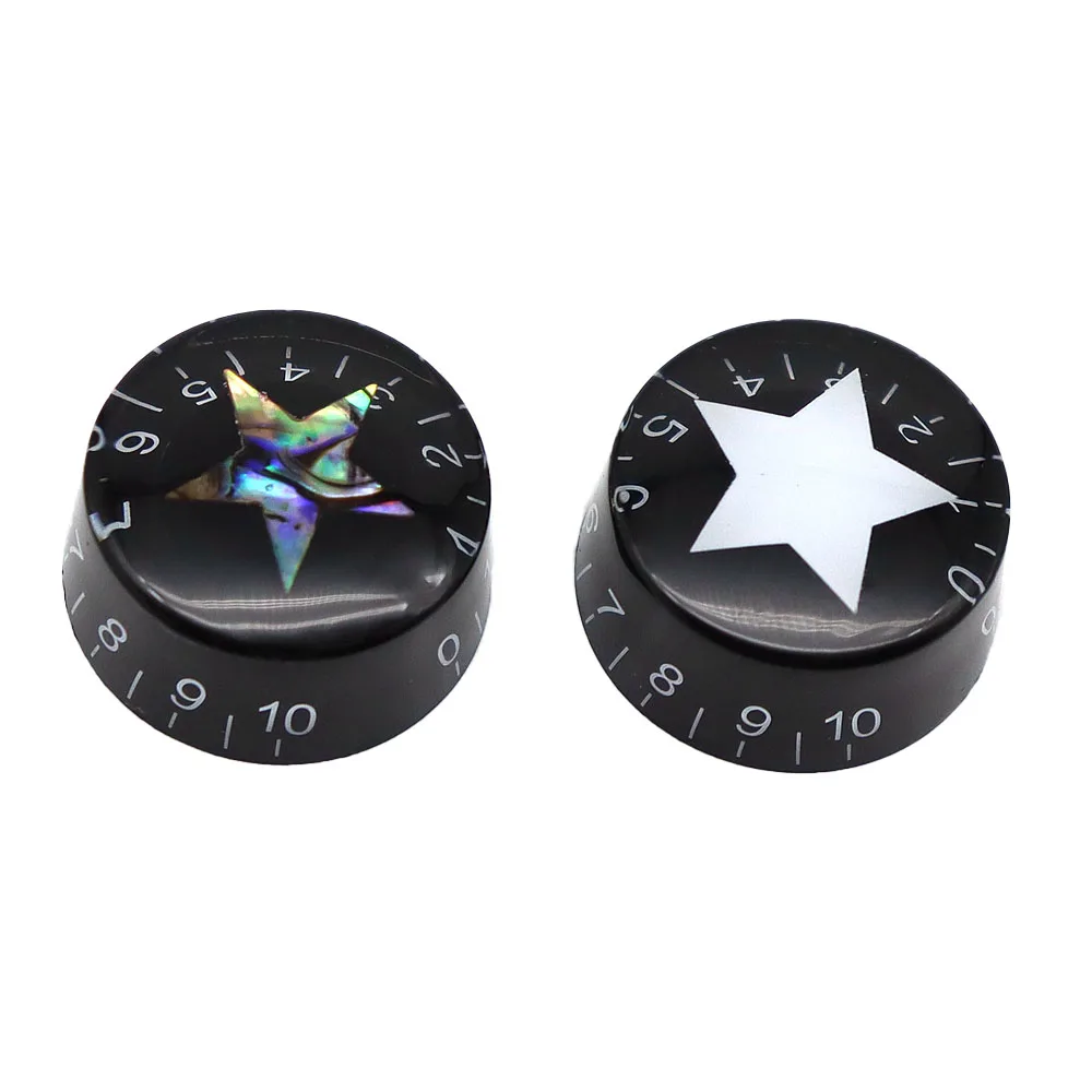 1pcs Guitar Top Hat Knobs Star Pattern Speed Volume Tone Control Knobs  for LP ST SQ Electric Guitar Parts