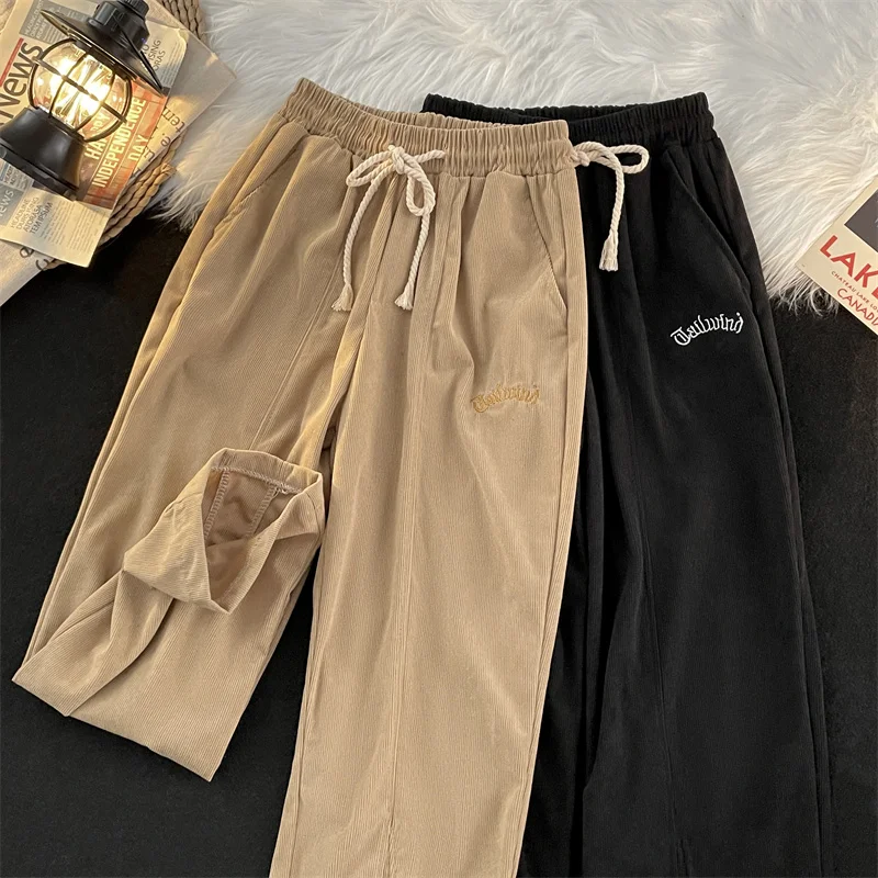 

2023 New Men's Casual Pants Brand Spring Streetwear Korean Wide Leg Pants Fashion Hip Hop Straight Casual Men Pants A183