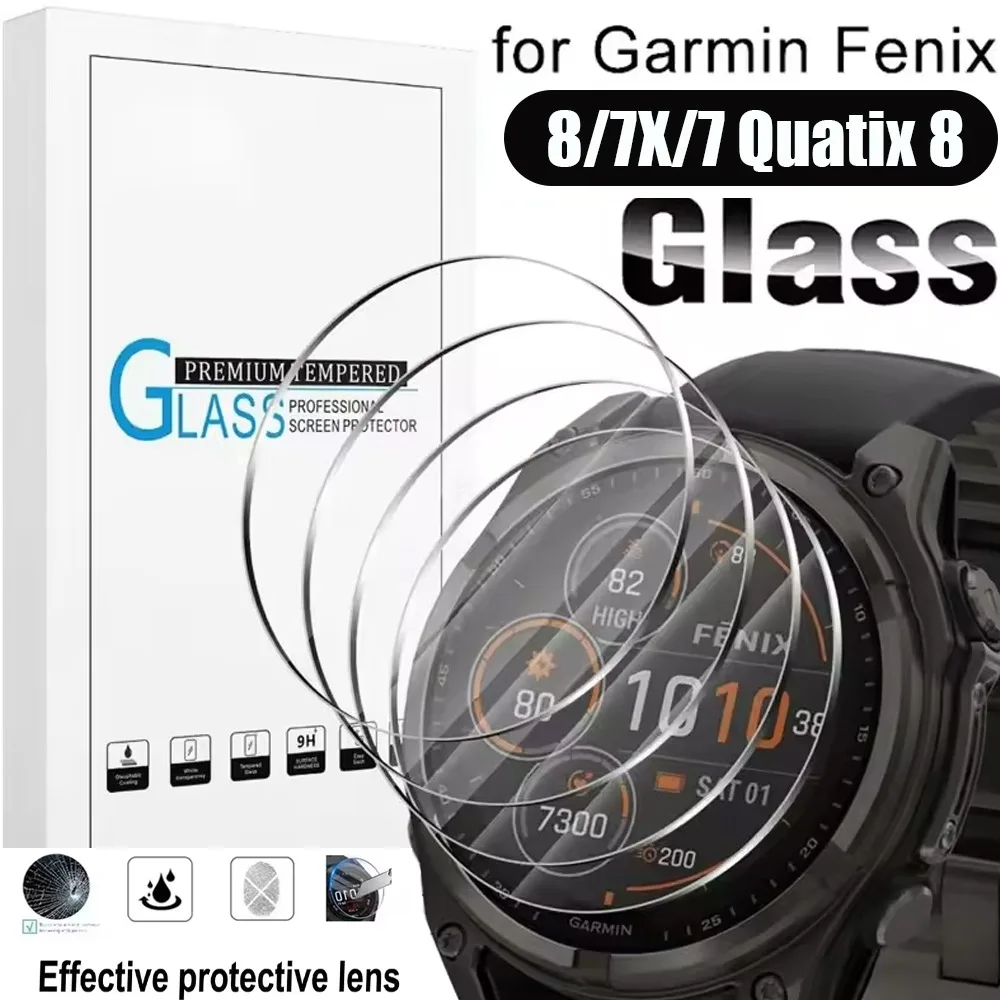 Gehärtetes Glas Anti-Kratz-Folie für Garmin Fenix 8/7X/7 Quatix 8/7 Pro Tactix 8 Active6 Hülle Garmin Venu 4/3/Forerunner 970 965
