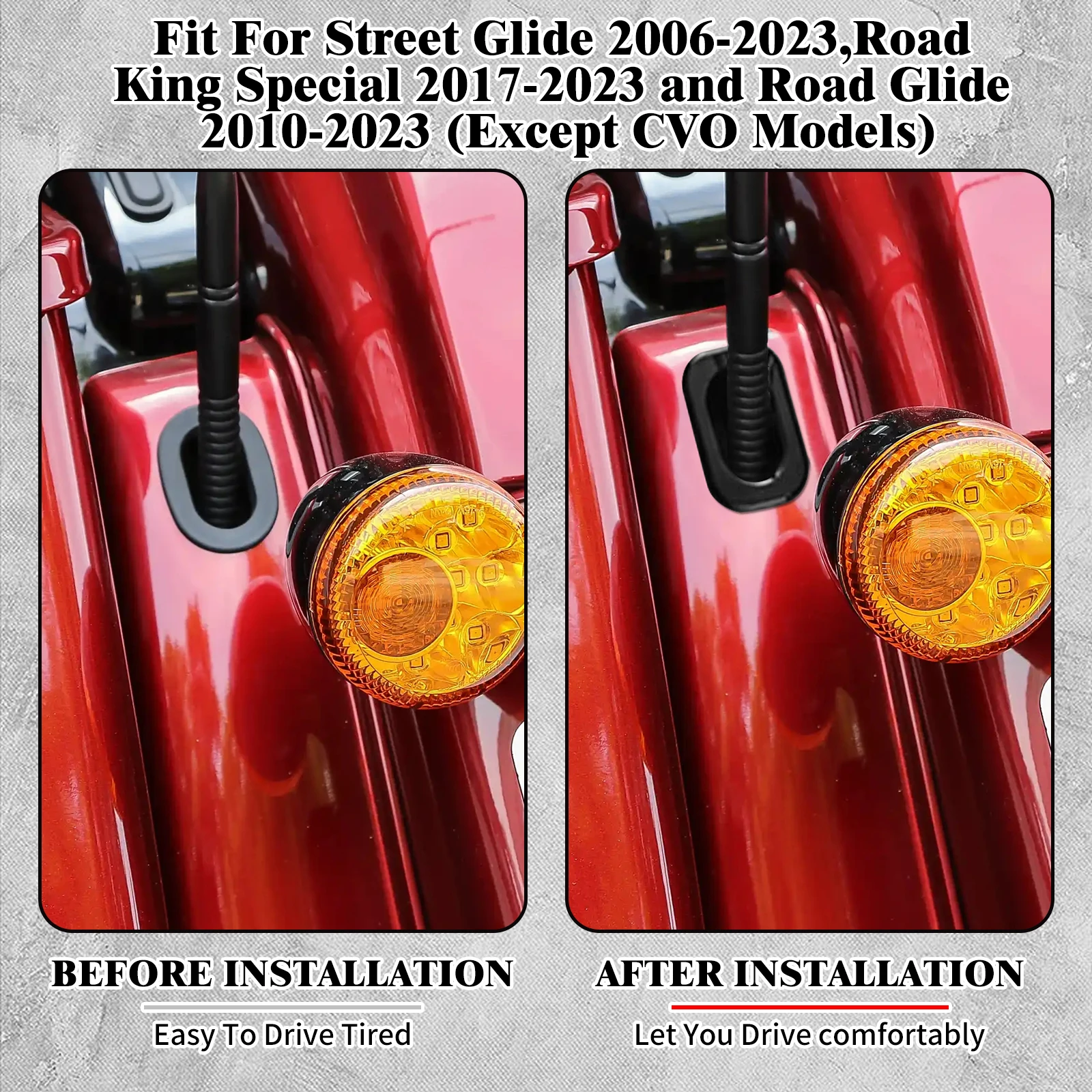 Motorcycle 2PC Antenna Hole Cover Plug Filler Trim Ring Cover For Harley Touring Street Road Glide FLHX Road King Special FLHR