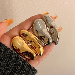 AENSOA Chic Metal Asymmetry Stud Earrings for Women Lady Geometric Irregular Hanging Drop Earring Retro Jewelry Accessories 2024