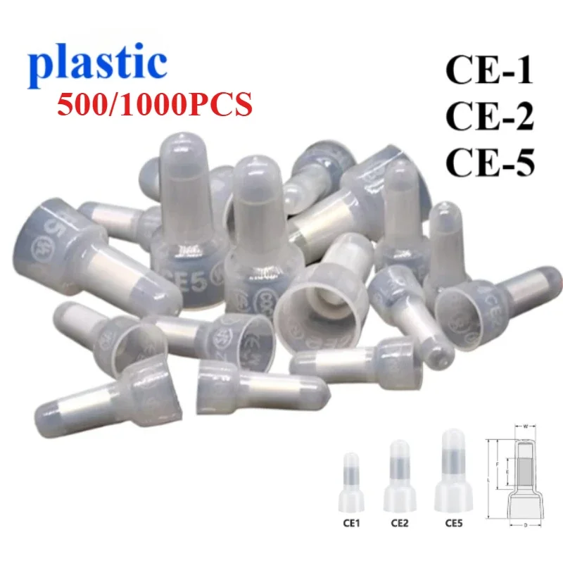 

500/1000 PCS CE1 CE2 CE5 Closed End Crimp Caps Electrical Wire Cable Terminals Connectors