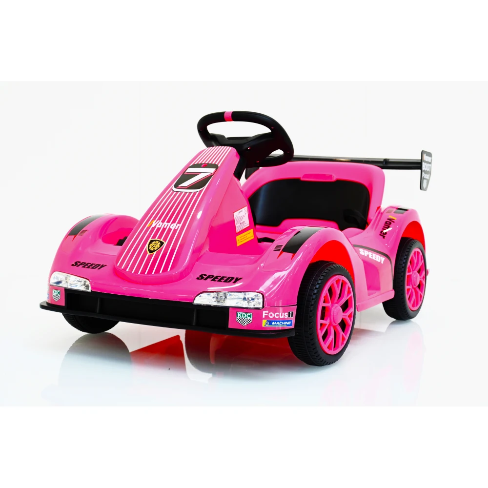 Go Kart électrique avec télécommande, batterie 12V, 62 tours sur voiture, ceinture de sécurité, démarrage lent, musique, véhicule électrique à 4 roues