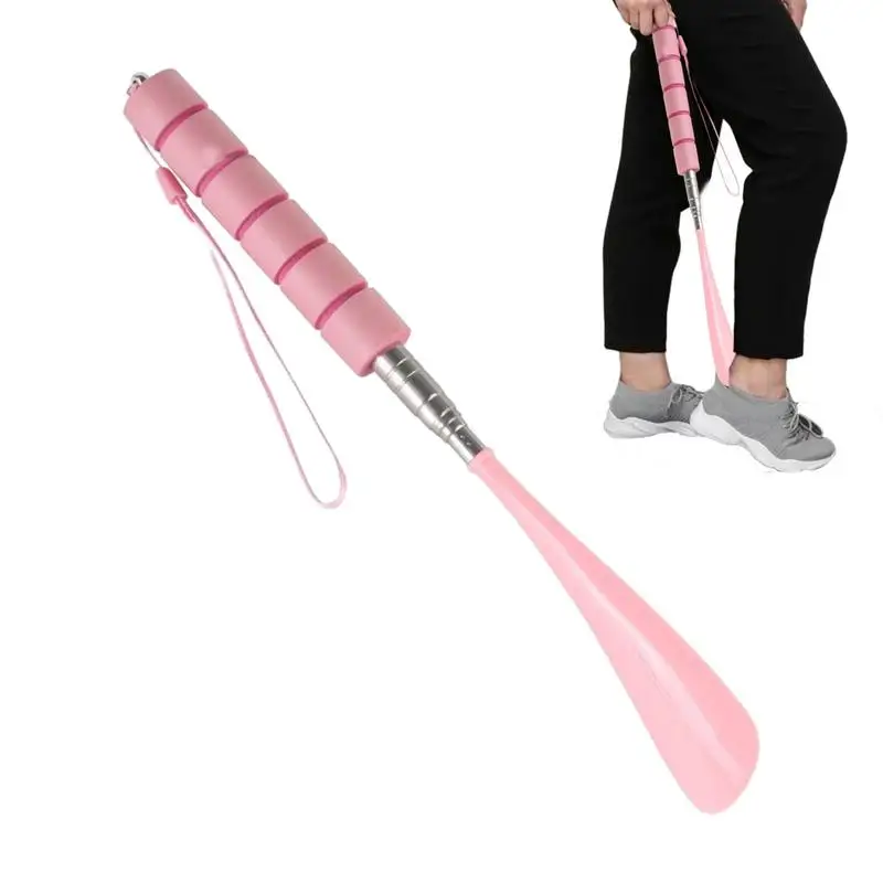 Shoes Lifter Retractable Shoehorn Lazy Shoe Helper Long Handle Alloy Shoes Lifter Non-slip Durable Pull Shoehorn Shoe Accessory