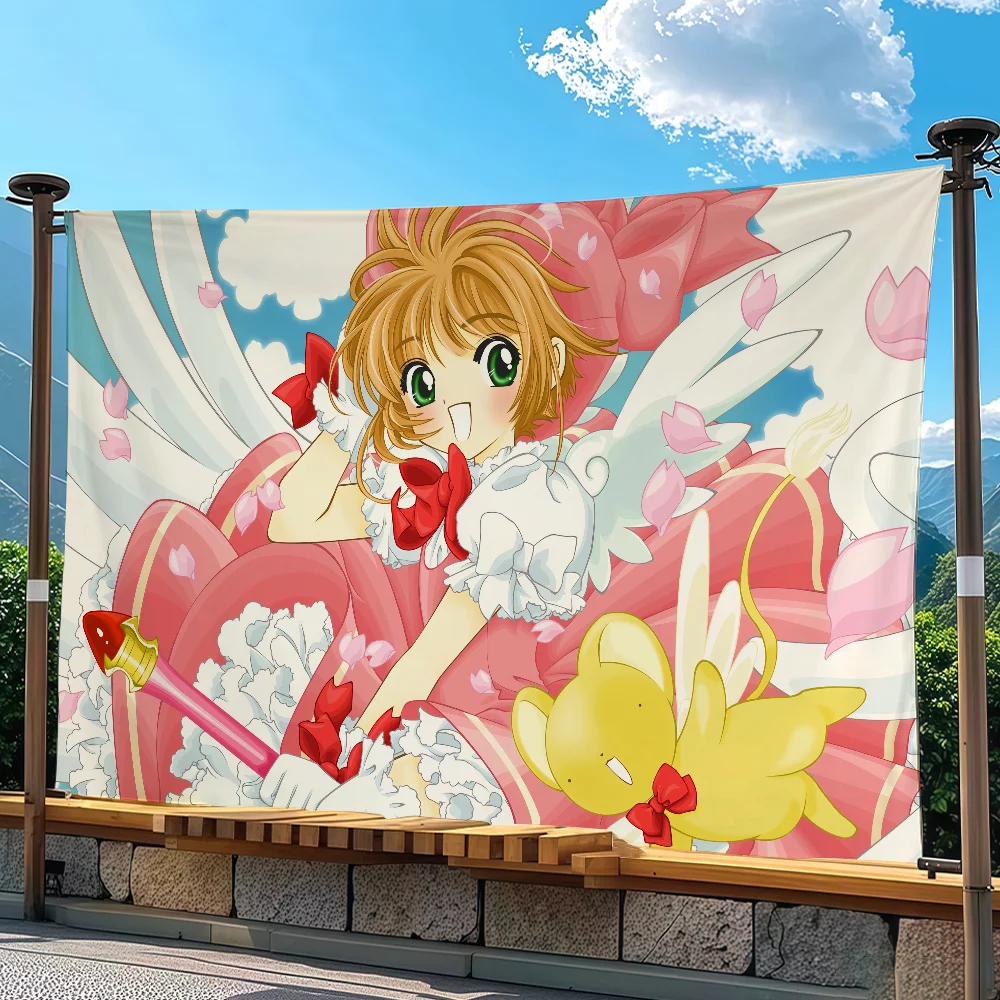 Kawaii Cardcaptor Sakura flag Advertising Banner for Camping Decoration Outdoor & Garage Wall Hanging Decorations