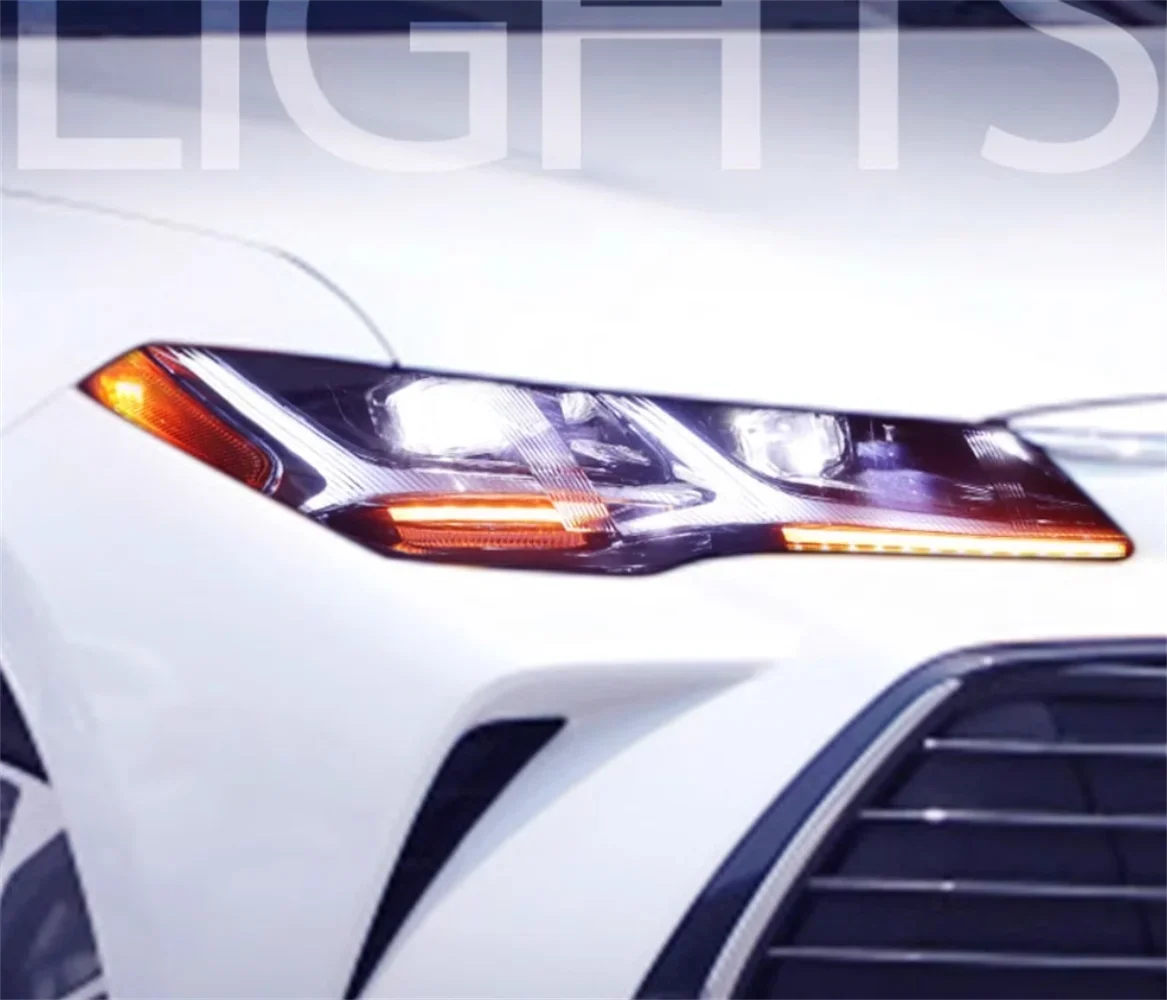 سيارة led المصباح الأمامي مجموعة مصابيح أمامية ل 19-22 تويوتا أفالون DRL النهار تشغيل ضوء بدوره إشارة 2 قطعة