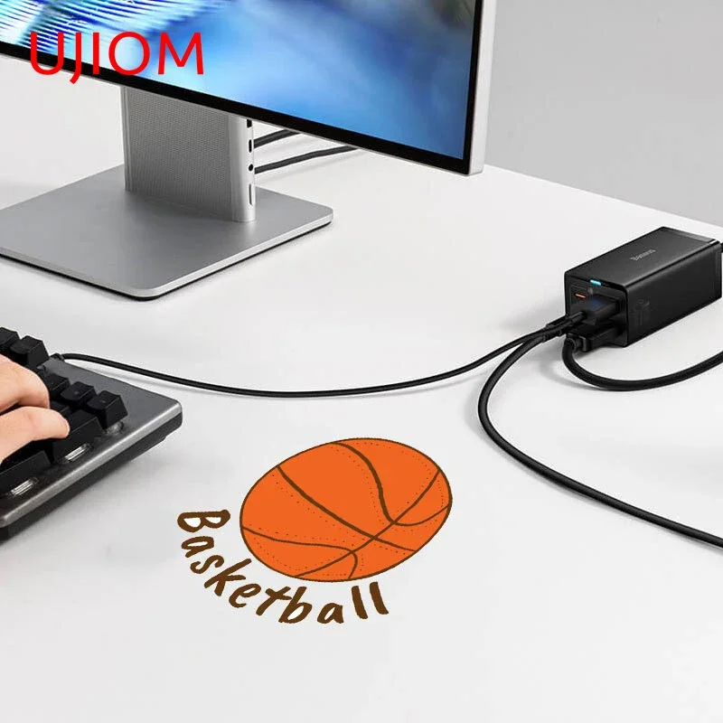 UJIOM 13cm X 12.8cm Basketball Amusing Wall Sticker Waterproof Wallpaper Refrigerator Decal Windshield Accessories Mural Art