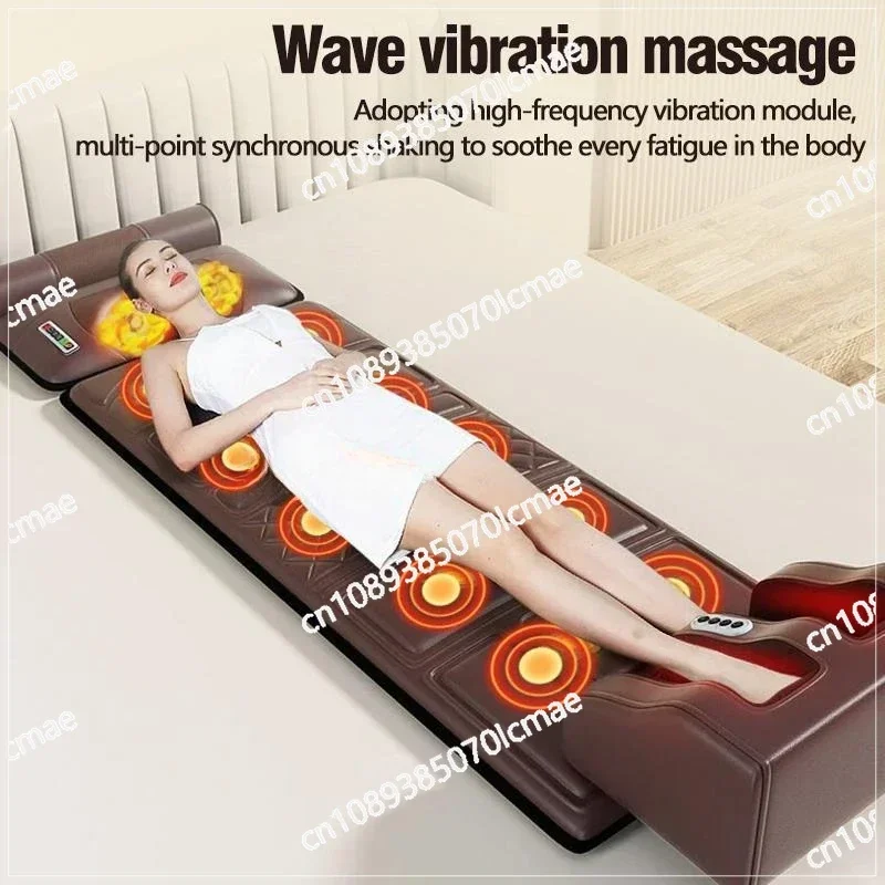 Electric Massage Mattress with Vibrating Heating, Infrared Massager, Kneading Mat, Full Body Pain Relief, Relaxation for Neck Ba