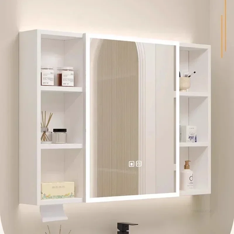 

Modern Smart Bathroom Mirror Cabinet Space Aluminum Storage Rack High-definition Mirror Bathroom Wall-mounted Cabinets