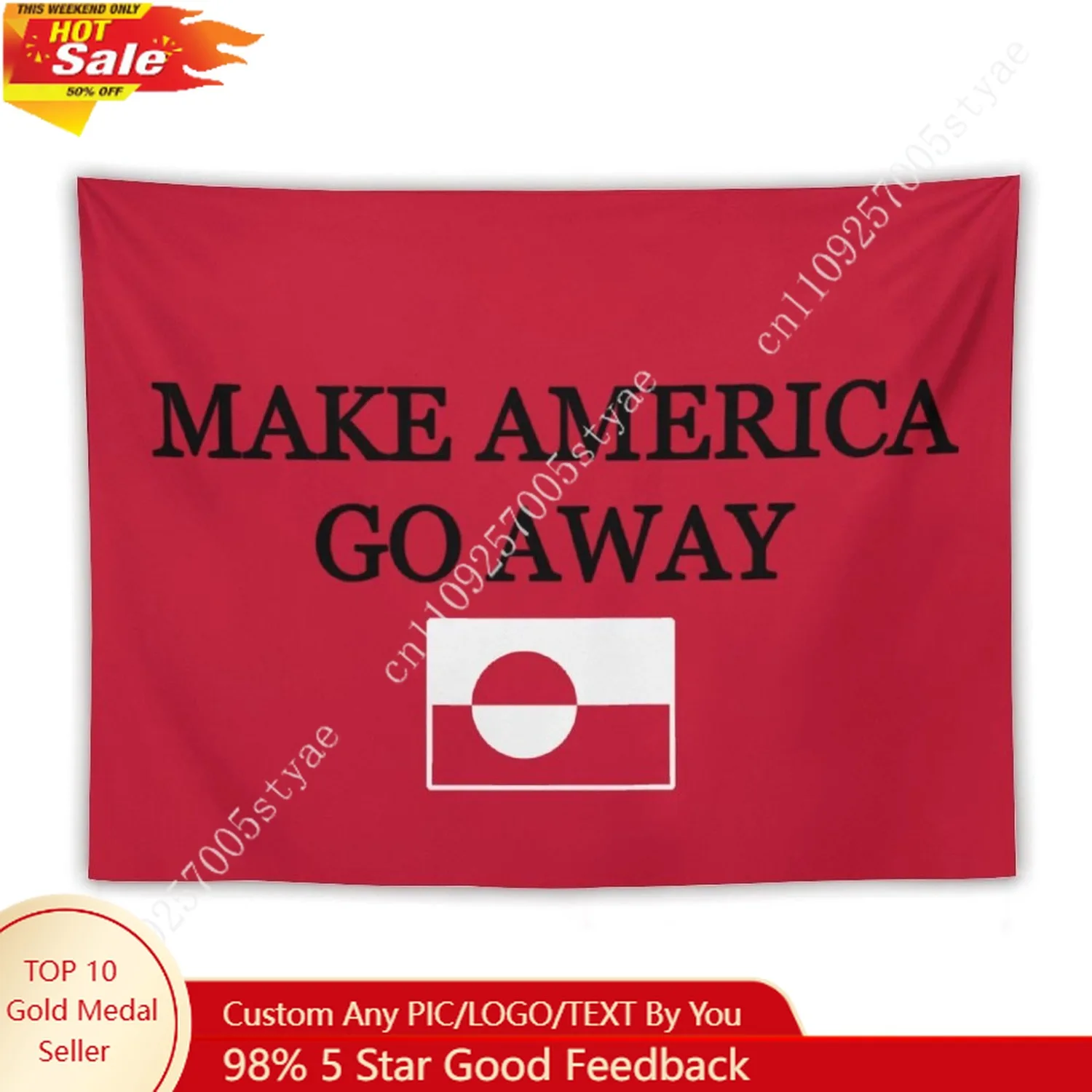 

MAKE AMERICA GO AWAY Tapestry Wall Decor Fan Small for Room Indoor Ornaments Celebrity Banners Lightweight Custom Decoration