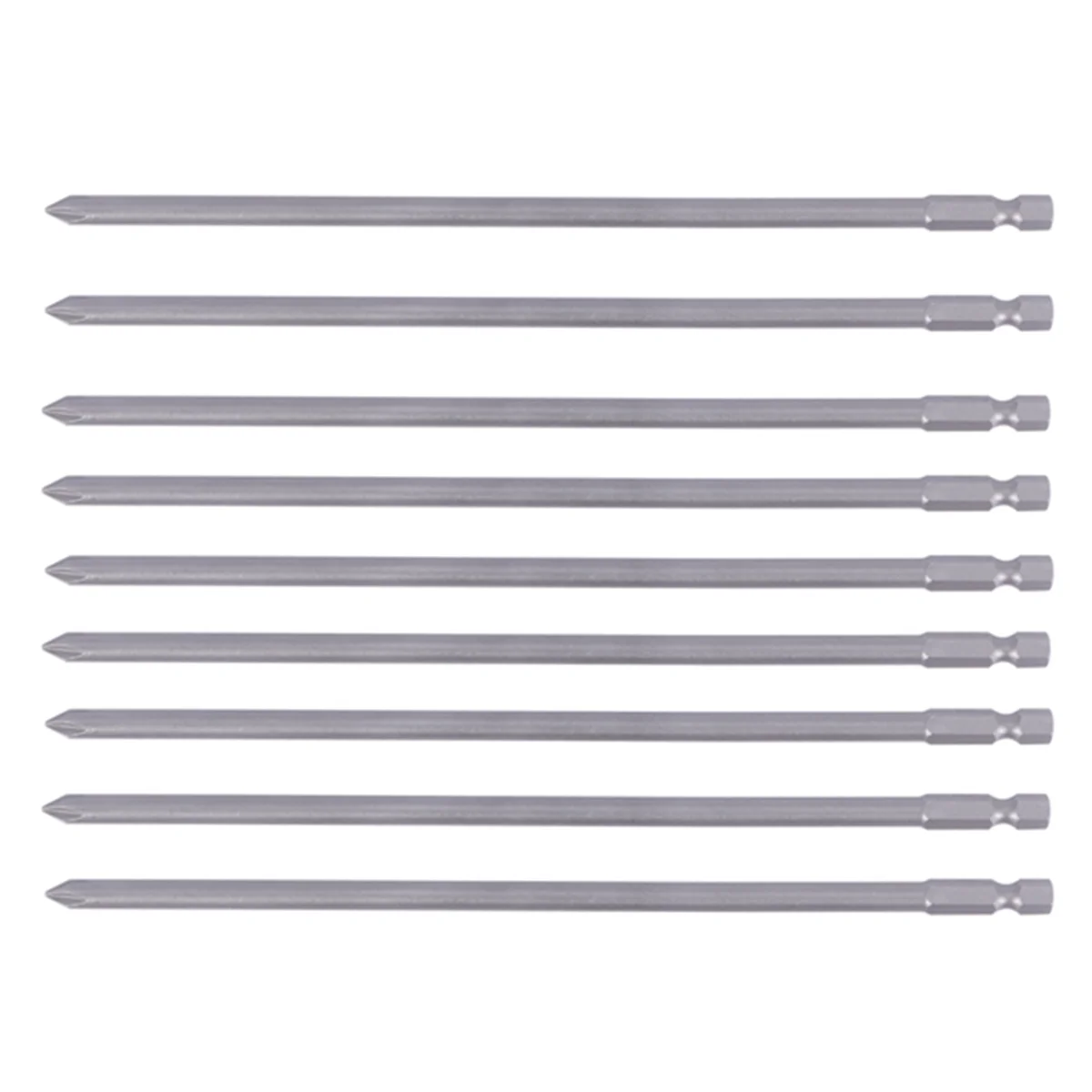 

NEW 9Pcs 1/4 Inch 200Mm Ph1 Ph2 Magnetic Long Hex Head Screwdriver Bits S2 Electric Drill Power Driver Tools