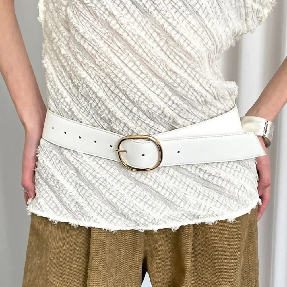 

Women Fashion Luxury Design Suede Leather Wide Belt Casual Trendy Pin Buckle Waistband Versatile Business Waist Strap Gifts