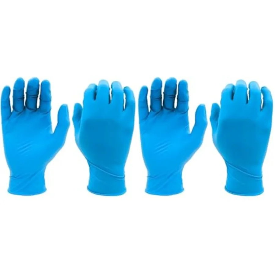 

7502PF Biodegradable Disposable Nitrile Powder-Free Safety Glove Food Safe 2.5 mil Thick 1 Box of 200 Gloves Blue (Pack of 2