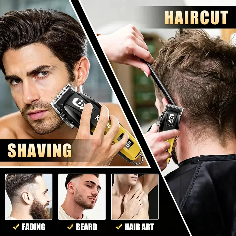 Kemei Original Haarschneidemaschinen-Set für Herren, elektrischer Rasierer, kabelloser Haartrimmer, professionelle Haarschneidemaschine, KM-709A, KM-TX10-Set – Detail 4