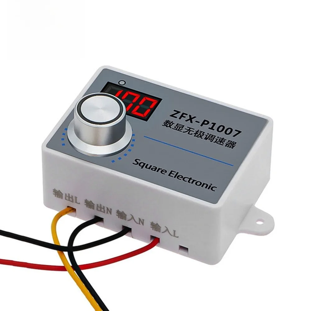 220V AC Digital Display Speed Controller Single-Phase Motor Fan Dimmer Adjustable Stepless Speed Switch Controller