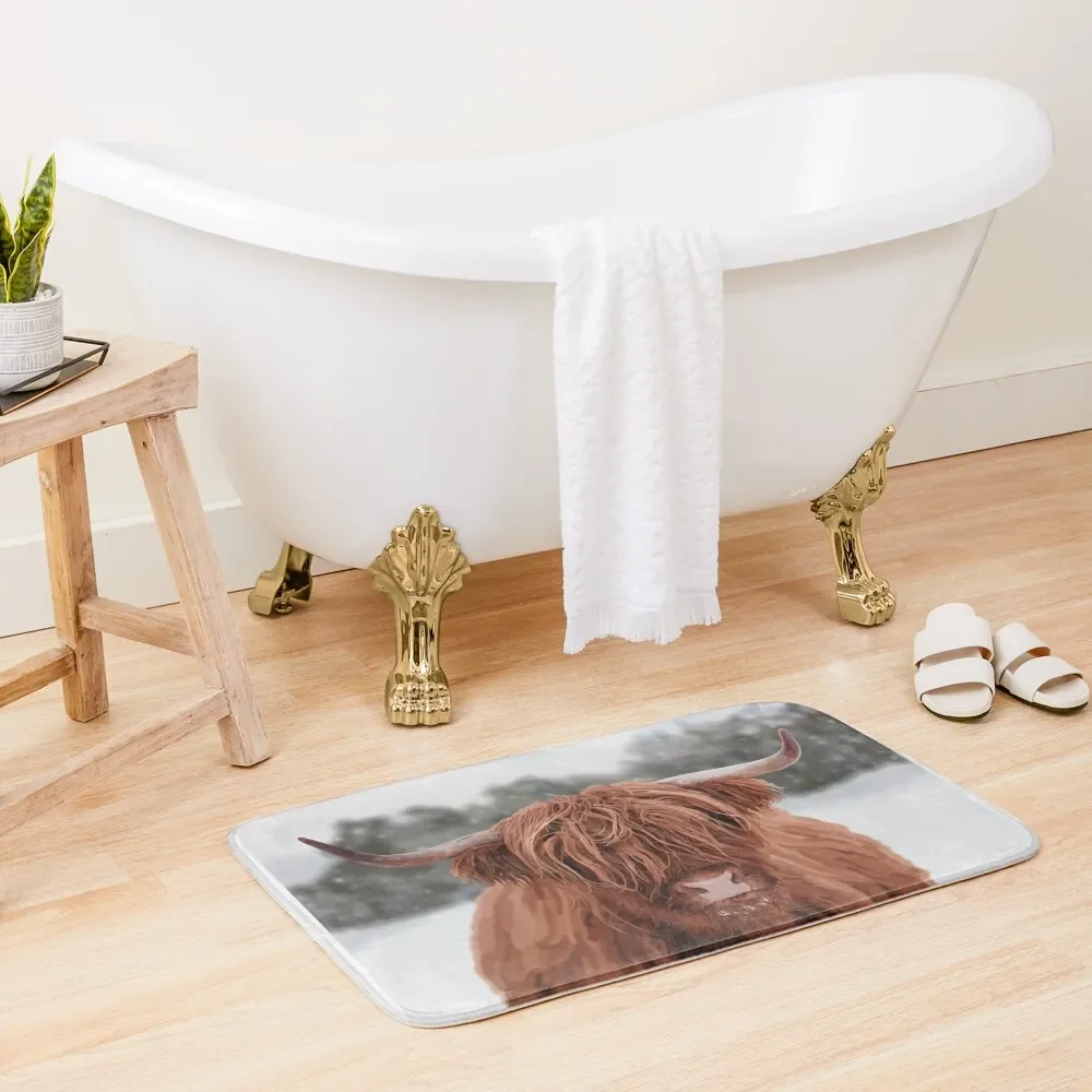 

Highland Cow Bath Mat Non-Slip And Washable Kitchen Carpet Anti Slip Carpet In The Bathroom Mat