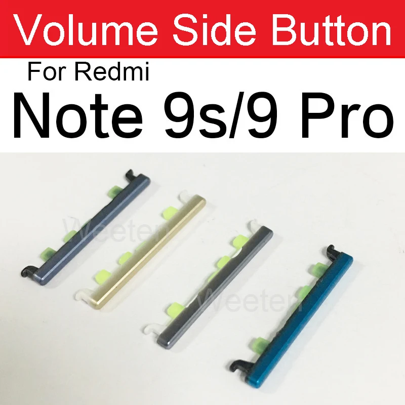 Power & Volume Side Button For Xiaomi Redmi Note 9 4G 5G Note 9S 9 Pro Note 9T Volume Power On Off Side keypads Replacement Part