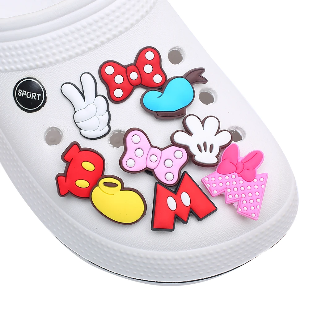 11/50pcs Bows, Gloves, Hat Shoe Charms for Sandals, Shoe Decoration Accessories Shoe Pins Great Gift for Men Women
