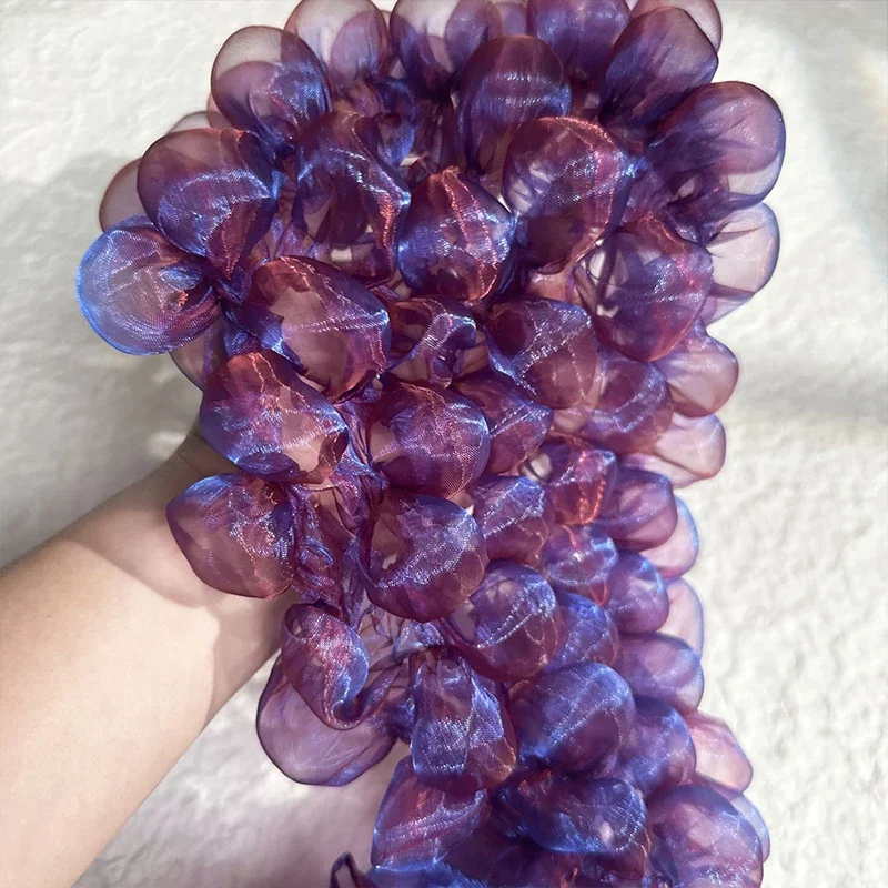 20x80cm Water Gloss Yarn 3D Grape Bubble Lace Fabric Sheer Concave Style Clothing DIY Decoration Seersucker Designer Fabric