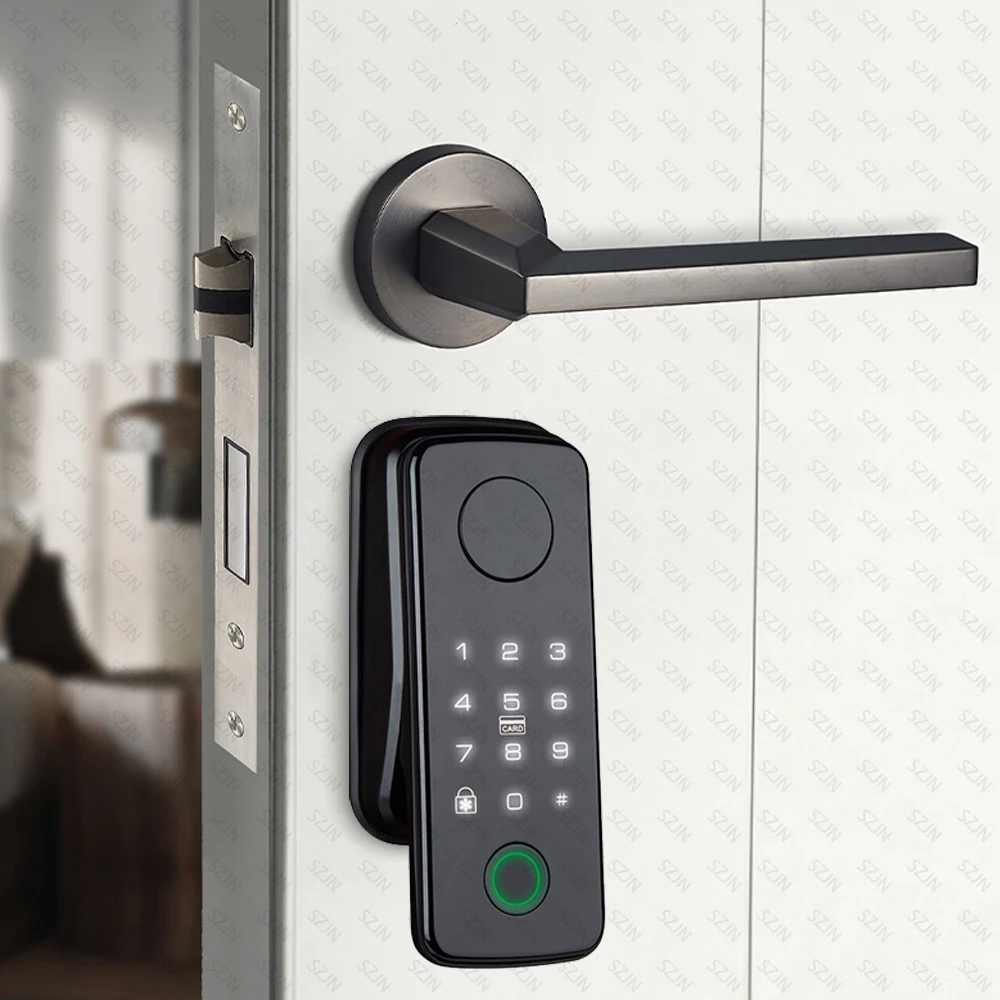 TTLock Auto Smart Fingerprint Lock Smart Lock Handle/Door Sensor APP Remote Unlock Easy Install No Punching No Wiring