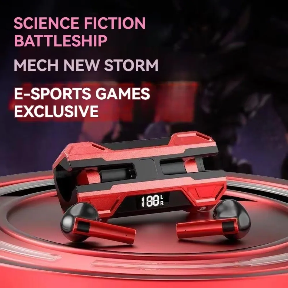 

Mech Wireless Bluetooth Earphone Metal Style Noise Canceling Wireless Earphones Bilateral HiFi Ergonomic Gaming Earbuds Sports