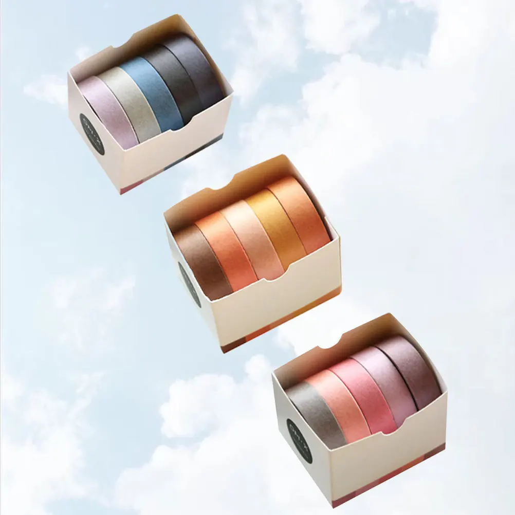 مجموعة شريط اشي ملون مكونة من 15 لفات لمشاريع القرطاسية اليدوية ذاتية الصنع وتغليف الهدايا وألبوم الصور الديكور سهل التقشير واللصق رقم #4