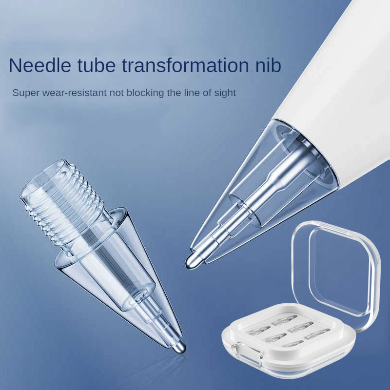 Nova atualização ponta transparente para apple lápis nib 1, 2, 3 pro capacitor caneta ponta da agulha para lápis modificação de metal substituir sile